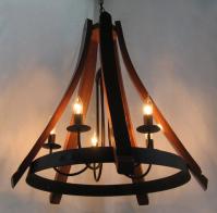wine barrel chandelier